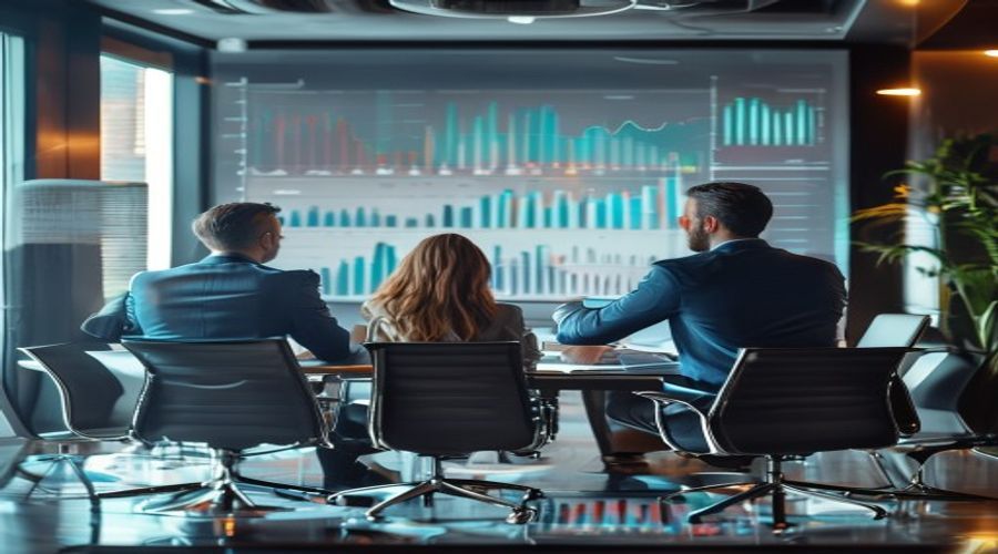 SIA Service consulting team reviewing strategic analytics
